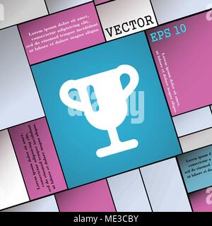 Winner cup, Awarding of winners, Trophy  icon sign. Modern flat style for your design. Vector illustration Stock Vector