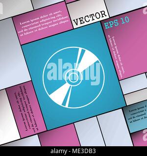 Cd, DVD, compact disk, blue ray icon sign. Modern flat style for your design. Vector illustration Stock Vector