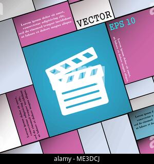 Cinema Clapper  icon sign. Modern flat style for your design. Vector illustration Stock Vector