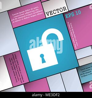 open lock icon sign. Modern flat style for your design. Vector illustration Stock Vector