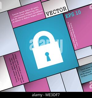 closed lock icon sign. Modern flat style for your design. Vector illustration Stock Vector