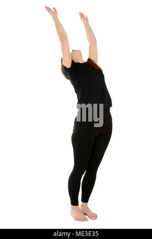 Woman Doing Upward Salute Pose Urdhva Hastasana Exercise. Stock  Illustration - Illustration of human, hastasana: 246533133