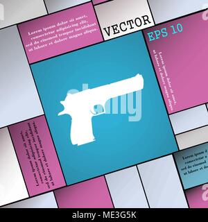 gun icon sign. Modern flat style for your design. Vector illustration Stock Vector