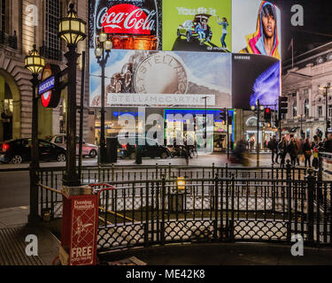 Piccadilly Circus Billboard Stock Photo