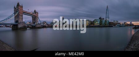 London Cityscape from Tower Bridge to London Bridge Stock Photo