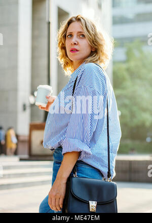 Business woman with a cup of coffee Stock Photo