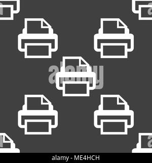 Printer web icon. flat design. Seamless pattern. Vector EPS10 Stock Vector