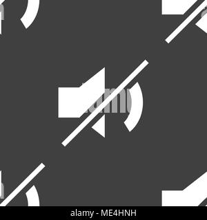 Mute sound web icon. flat design. Seamless pattern. Vector EPS10 Stock Vector