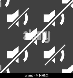 Mute sound web icon. flat design. Seamless pattern. Vector EPS10 Stock Vector