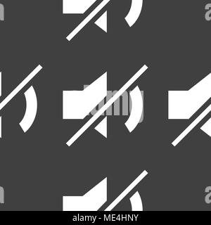 Mute sound web icon. flat design. Seamless pattern. Vector EPS10 Stock Vector