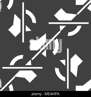 Mute sound web icon. flat design. Seamless pattern. Vector EPS10 Stock Vector