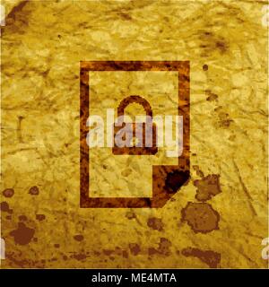 file locked icon symbol on paper background. Vector illustration Stock Vector