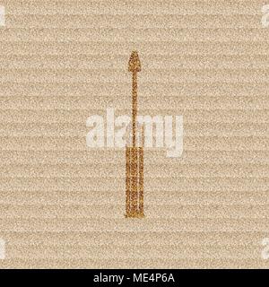 Screwdriver tool icon symbol on cardboard background. Vector illustration Stock Vector
