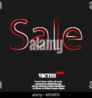 Sale tag icon symbol with effect of red neon. Vector illustration Stock Vector