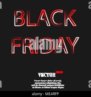 Black friday icon symbol with effect of red neon. Vector illustration Stock Vector