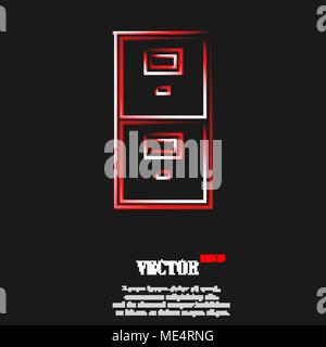 Safe icon symbol with effect of red neon. Vector illustration Stock Vector