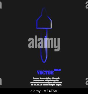 dropper icon symbol with effect of blue neon. Vector illustration Stock Vector