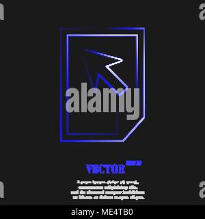File document icon symbol with effect of blue neon. Vector illustration Stock Vector