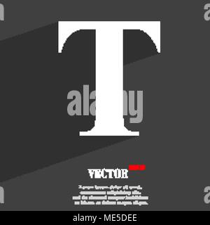 Text edit  icon symbol Flat modern web design with long shadow and space for your text. Vector illustration Stock Vector