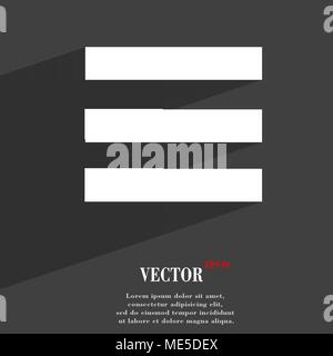 Align text to the width  icon symbol Flat modern web design with long shadow and space for your text. Vector illustration Stock Vector