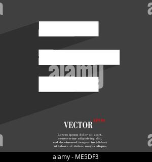 Left-aligned  icon symbol Flat modern web design with long shadow and space for your text. Vector illustration Stock Vector