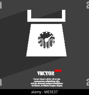 kitchen scales  icon symbol Flat modern web design with long shadow and space for your text. Vector illustration Stock Vector