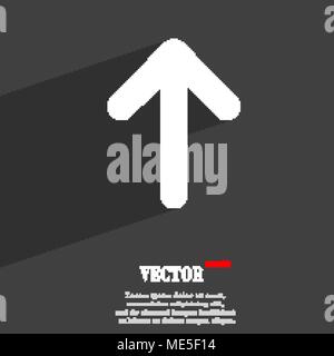 Arrow up, This side up  icon symbol Flat modern web design with long shadow and space for your text. Vector illustration Stock Vector
