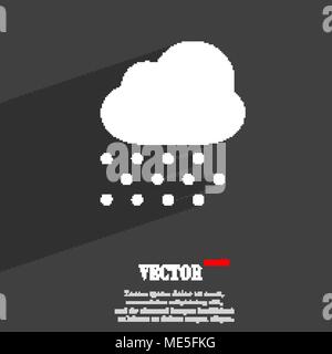 snowing  icon symbol Flat modern web design with long shadow and space for your text. Vector illustration Stock Vector