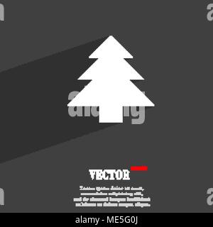 Christmas tree  icon symbol Flat modern web design with long shadow and space for your text. Vector illustration Stock Vector