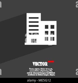 high-rise commercial buildings and residential apartments  icon symbol Flat modern web design with long shadow and space for your text. Vector illustr Stock Vector