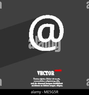 E-Mail  icon symbol Flat modern web design with long shadow and space for your text. Vector illustration Stock Vector