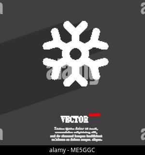 snowflake  icon symbol Flat modern web design with long shadow and space for your text. Vector illustration Stock Vector