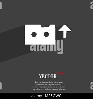 audio cassette icon symbol Flat modern web design with long shadow and space for your text. Vector illustration Stock Vector