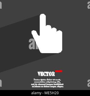 cursor icon symbol Flat modern web design with long shadow and space for your text. Vector illustration Stock Vector