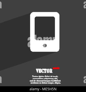 Tablet icon symbol Flat modern web design with long shadow and space for your text. Vector illustration Stock Vector