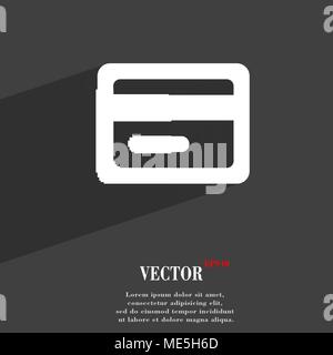 credit card icon symbol Flat modern web design with long shadow and space for your text. Vector illustration Stock Vector