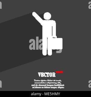 tourist icon symbol Flat modern web design with long shadow and space for your text. Vector illustration Stock Vector