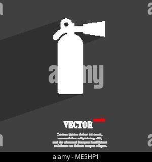 extinguisher icon symbol Flat modern web design with long shadow and space for your text. Vector illustration Stock Vector