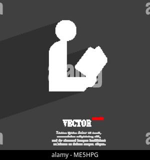 read a book icon symbol Flat modern web design with long shadow and space for your text. Vector illustration Stock Vector