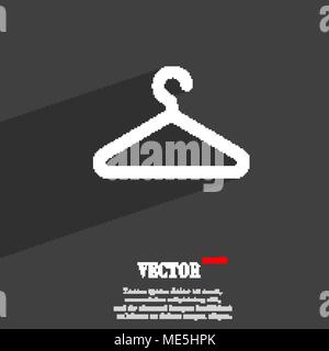 clothes hanger icon symbol Flat modern web design with long shadow and space for your text. Vector illustration Stock Vector