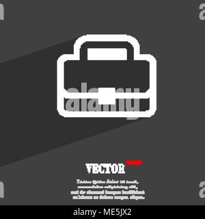 Briefcase icon symbol Flat modern web design with long shadow and space for your text. Vector illustration Stock Vector