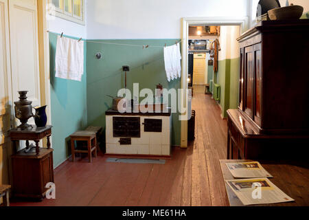 St Petersburg, Russia - March 25, 2018. Interior view of the lobby and kitchen of Anna Akhmatova apartment, currently housing a museum, at the Fountai Stock Photo