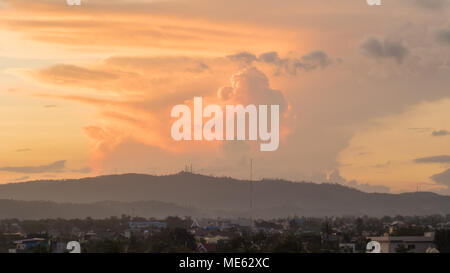 Red powerful storm clouds in the Philippines Stock Photo