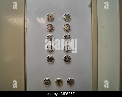 old elevator buttons Stock Photo