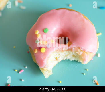 Closeup of bitten donut Stock Photo