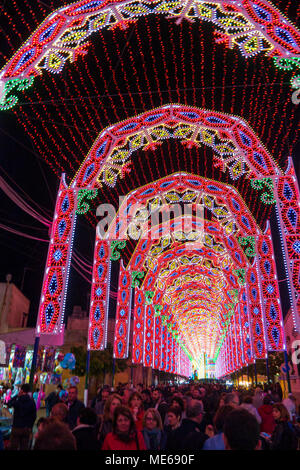 Luminarie of Salento - led lights in salento with luminarie Stock Photo