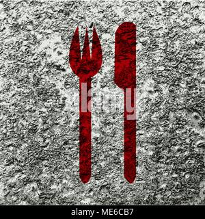 cutlery, knife, fork Flat modern web button and space for your text. Vector. EPS10 Stock Vector