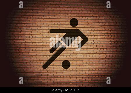 football player. Flat modern web button and space for your text. Vector. EPS10 Stock Vector