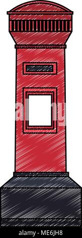 london mailbox isolated scribble Stock Vector