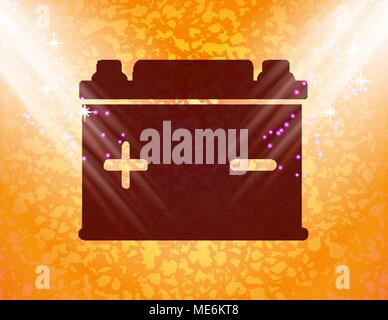 Car battery. Flat modern web button and space for your text. Vector. EPS10 Stock Vector